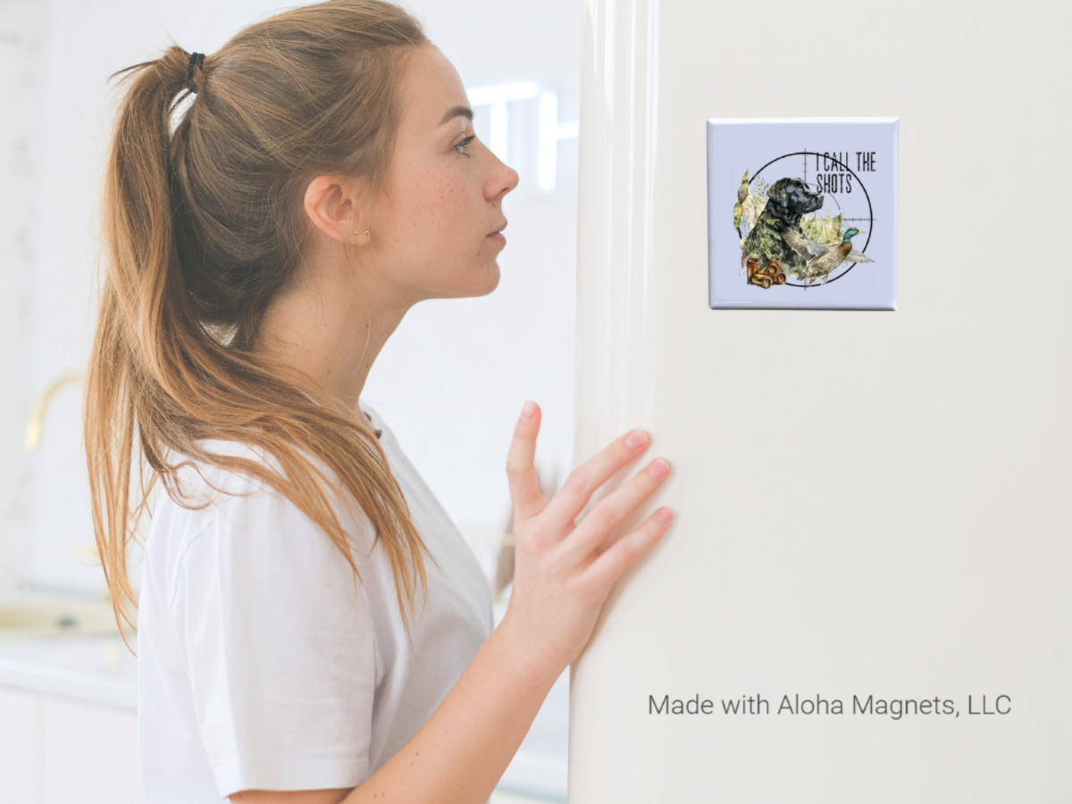 Hunting Dog Magnet – “I Call the Shots” Duck Hunting Décor