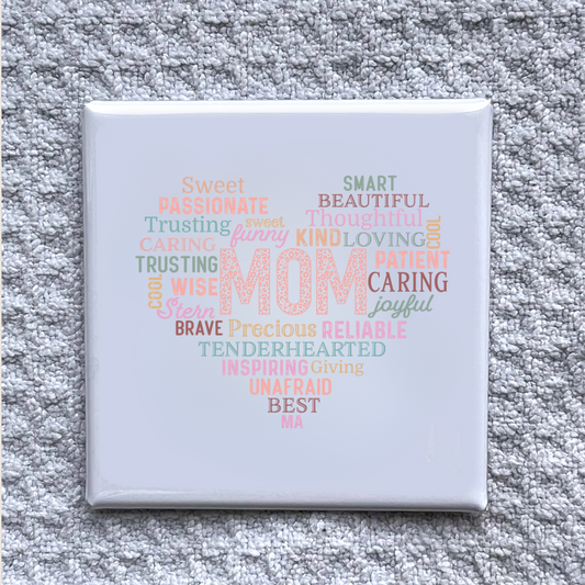 Heart Word Cloud Mom Magnet – Mother’s Day Gift
