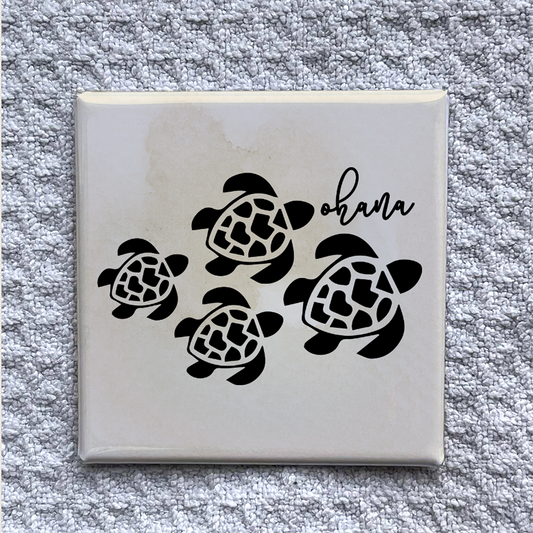 Ohana Sea Turtle Magnet – Hawaiian Family Gift