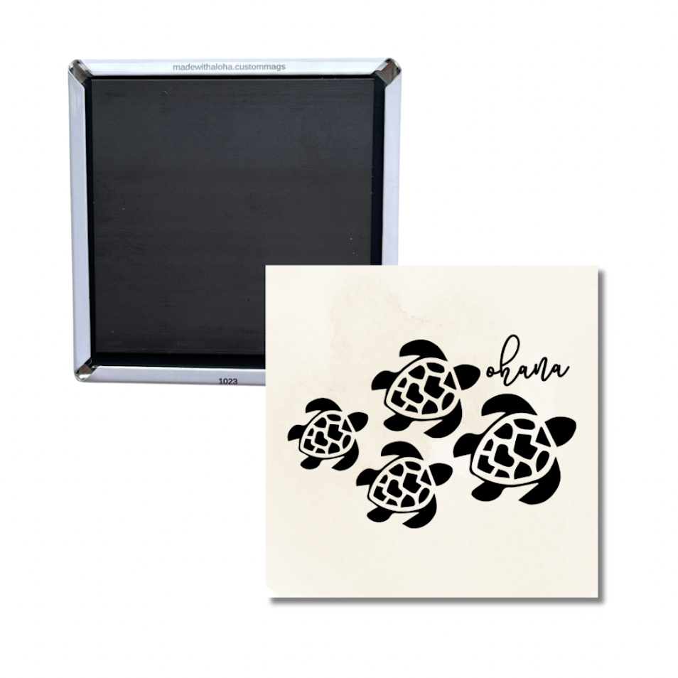 Ohana Sea Turtle Magnet – Hawaiian Family Gift