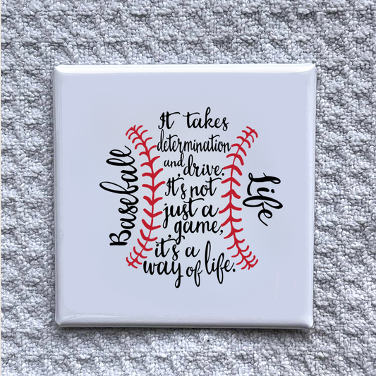 Baseball Life Magnet – Sports Quote Fridge Decor